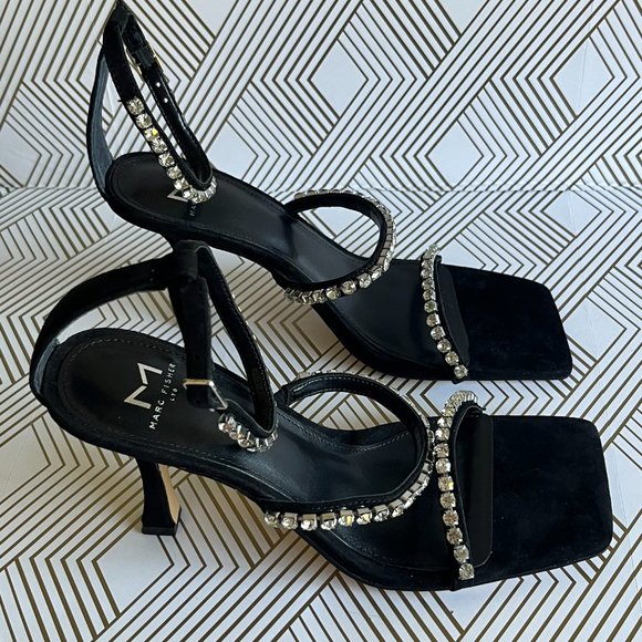 COPY - NEW Marc Fisher Women's Shoes Dezzi Rhinestone Ankle Strap Sandal - Picture 3 of 9